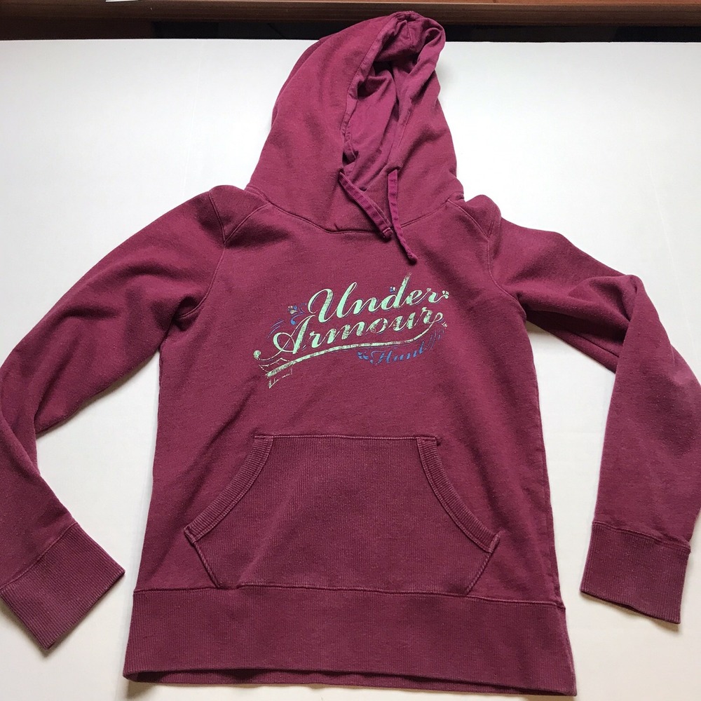 Under Armour Cold Gear Red Logo Hoodie Womens Sz Small A400